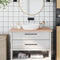 vidaXL - Wastafelblad - 100x50x2,5 - cm - massief - beukenhout