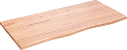 vidaXL - Wastafelblad - 100x50x2 - behandeld - massief - hout - lichtbruin