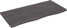 vidaXL - Wastafelblad - 100x50x2 - cm - behandeld - massief - hout - donkerbruin