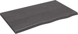 vidaXL - Wastafelblad - 100x60x(2-4) - cm - behandeld - massief - hout - donkerbruin