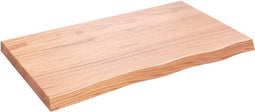 vidaXL - Wastafelblad - 100x60x(2-6) - cm - behandeld - massief - hout - lichtbruin