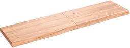 vidaXL - Wastafelblad - 120x30x(2-4) - cm - behandeld - massief - hout - lichtbruin