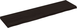vidaXL - Wastafelblad - 120x30x(2-4) - cm - behandeld - massief - hout - donkerbruin