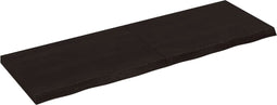 vidaXL - Wastafelblad - 120x40x(2-4) - cm - behandeld - massief - hout - donkerbruin
