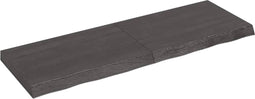 vidaXL - Wastafelblad - 120x40x(2-6) - cm - behandeld - massief - hout - donkerbruin