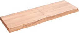 vidaXL - Wastafelblad - 120x40x6 - behandeld - massief - hout - lichtbruin