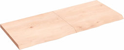 vidaXL - Wastafelblad - 120x50x4 - cm - onbehandeld - massief - hout