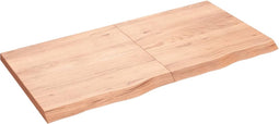 vidaXL - Wastafelblad - 120x60x(2-4) - cm - behandeld - massief - hout - lichtbruin