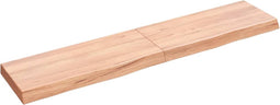 vidaXL - Wastafelblad - 140x30x(2-6) - cm - behandeld - massief - hout - lichtbruin