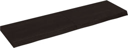 vidaXL - Wastafelblad - 140x40x(2-6) - cm - behandeld - massief - hout - donkerbruin