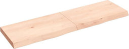 vidaXL - Wastafelblad - 140x40x(2-6) - cm - onbehandeld - massief - hout