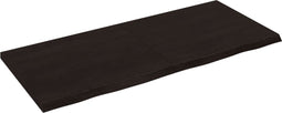 vidaXL - Wastafelblad - 140x60x(2-4) - cm - behandeld - massief - hout - donkerbruin