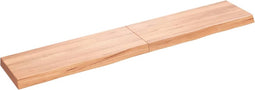 vidaXL - Wastafelblad - 160x30x(2-6) - cm - behandeld - massief - hout - lichtbruin