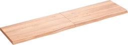 vidaXL - Wastafelblad - 160x40x(2-4) - cm - behandeld - massief - hout - lichtbruin