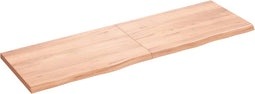 vidaXL - Wastafelblad - 160x50x(2-4) - cm - behandeld - massief - hout - lichtbruin
