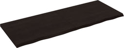 vidaXL - Wastafelblad - 160x60x(2-4) - cm - behandeld - massief - hout - donkerbruin