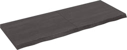 vidaXL - Wastafelblad - 160x60x(2-6) - cm - behandeld - massief - hout - donkerbruin