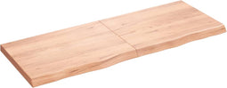 vidaXL - Wastafelblad - 160x60x6 - behandeld - massief - hout - lichtbruin