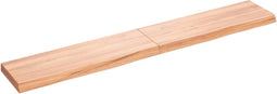 vidaXL - Wastafelblad - 180x30x(2-6) - cm - behandeld - massief - hout - lichtbruin