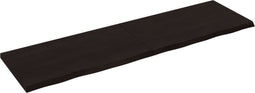 vidaXL - Wastafelblad - 180x50x(2-4) - cm - behandeld - massief - hout - donkerbruin