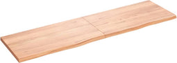 vidaXL - Wastafelblad - 180x50x(2-4) - cm - behandeld - massief - hout - lichtbruin