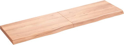 vidaXL - Wastafelblad - 180x50x(2-6) - cm - behandeld - massief - hout - lichtbruin