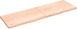 vidaXL - Wastafelblad - 200x60x(2-4) - cm - onbehandeld - massief - hout