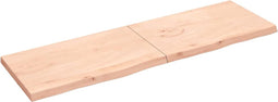 vidaXL - Wastafelblad - 200x60x(2-6) - cm - onbehandeld - massief - hout