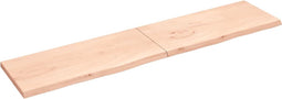 vidaXL - Wastafelblad - 220x50x(2-4) - cm - onbehandeld - massief - hout