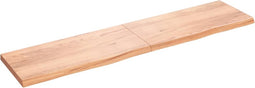 vidaXL - Wastafelblad - 220x50x(2-6) - cm - behandeld - massief - hout - lichtbruin