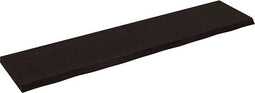 vidaXL - Wastafelblad - 220x50x(2-6) - cm - behandeld - massief - hout - donkerbruin