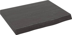 vidaXL - Wastafelblad - 40x30x(2-4) - cm - behandeld - massief - hout - donkerbruin