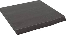 vidaXL - Wastafelblad - 40x40x(2-4) - cm - behandeld - massief - hout - donkerbruin