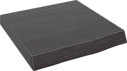 vidaXL - Wastafelblad - 40x40x(2-6) - cm - behandeld - massief - hout - donkerbruin