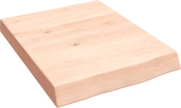 vidaXL - Wastafelblad - 40x50x(2-6) - cm - onbehandeld - massief - hout