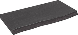 vidaXL - Wastafelblad - 60x30x(2-4) - cm - behandeld - massief - hout - donkerbruin
