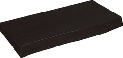 vidaXL - Wastafelblad - 60x30x(2-6) - cm - behandeld - massief - hout - donkerbruin