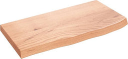 vidaXL - Wastafelblad - 60x30x4 - behandeld - massief - hout - lichtbruin