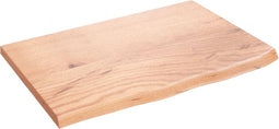vidaXL - Wastafelblad - 60x40x2 - behandeld - massief - hout - lichtbruin