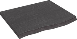 vidaXL - Wastafelblad - 60x50x(2-4) - cm - behandeld - massief - hout - donkerbruin