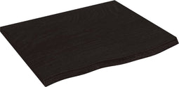 vidaXL - Wastafelblad - 60x50x2 - cm - behandeld - massief - hout - donkerbruin