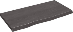 vidaXL - Wastafelblad - 80x40x(2-4) - cm - behandeld - massief - hout - donkerbruin