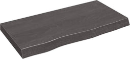 vidaXL - Wastafelblad - 80x40x(2-6) - cm - behandeld - massief - hout - donkerbruin