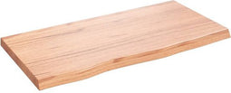 vidaXL - Wastafelblad - 80x40x4 - behandeld - massief - hout - lichtbruin