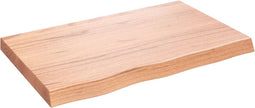 vidaXL - Wastafelblad - 80x50x(2-6) - cm - behandeld - massief - hout - lichtbruin