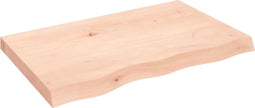 vidaXL - Wastafelblad - 80x50x(2-6) - cm - onbehandeld - massief - hout