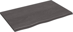 vidaXL - Wastafelblad - 80x50x2 - cm - behandeld - massief - hout - donkerbruin