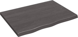 vidaXL - Wastafelblad - 80x60x(2-4) - cm - behandeld - massief - hout - donkerbruin