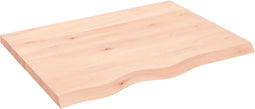vidaXL - Wastafelblad - 80x60x(2-4) - cm - onbehandeld - massief - hout