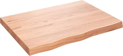 vidaXL - Wastafelblad - 80x60x(2-6) - cm - behandeld - massief - hout - lichtbruin